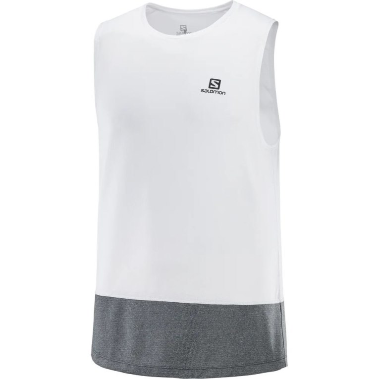 Tank Top Salomon Cross Run Hombre Blancos Grises | MX QIVS478